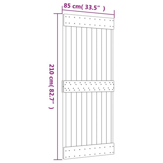 Schuifdeur Romke Met Beslag 85X210 Cm Massief Grenenhout