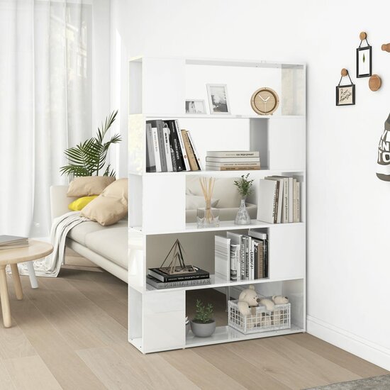 Boekenkast Roomdivider Bewerkt Hout Hoogglans Wit