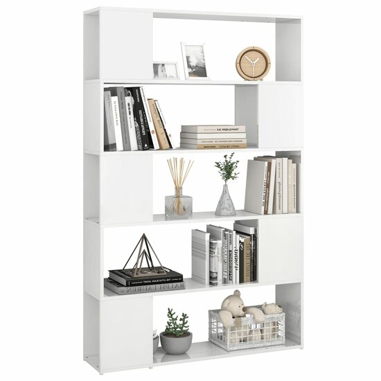 Boekenkast Roomdivider Bewerkt Hout Hoogglans Wit