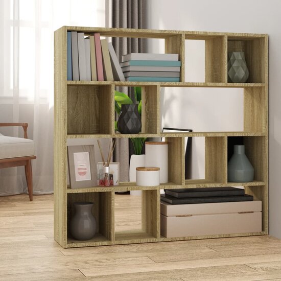 Boekenkast Roomdivider 105X24X102 Cm Eikenkleurig