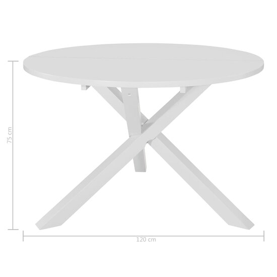 Eethoek Marga rond hout Wit 4 stoelen