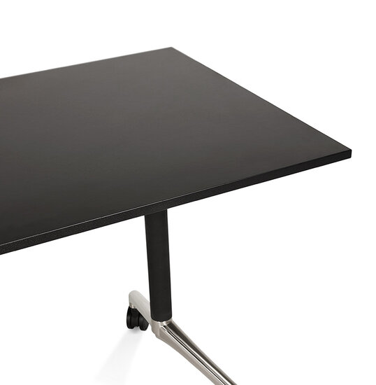 Bureau Flex 160x80 cm zwart met wielen inklapbaar