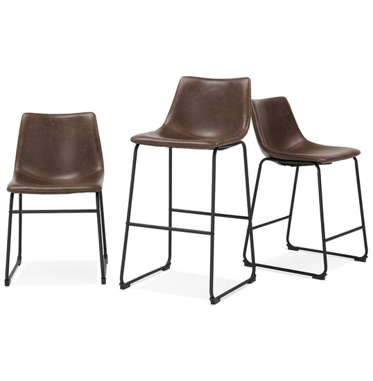 Counter chair Puls kunstleer bruin design kruk