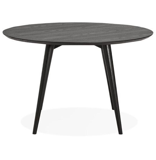 Eettafel Meeker rond 120cm essen hout zwart 