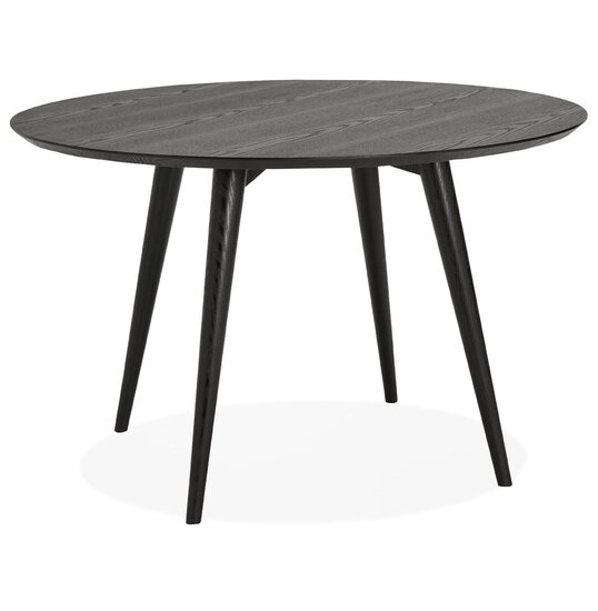 Eettafel Meeker rond 120cm essen hout zwart 