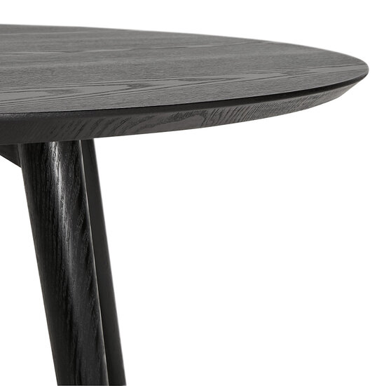 Eettafel Meeker rond 120cm essen hout zwart 