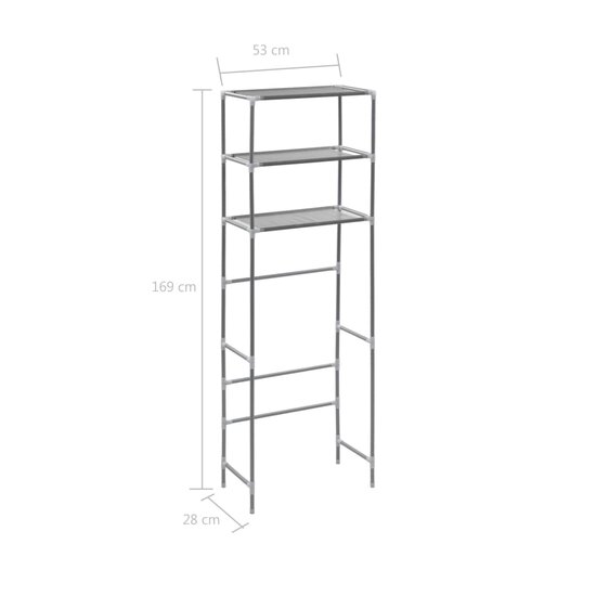 Opbergrek Voor Boven Toilet 3-Laags 53X28X169 Cm Zilverkleurig