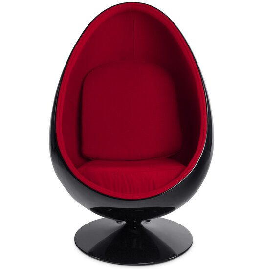 Fauteuil Nuovo zwart met rood draaifauteuil