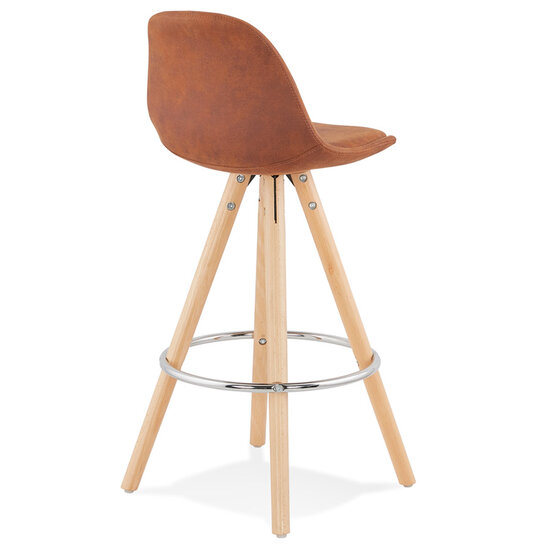 Counter chair barkruk Parijs stof bruin met naturel poten