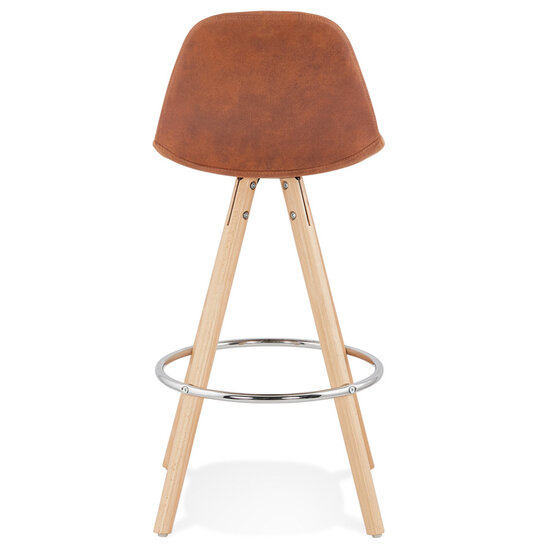 Counter chair barkruk Parijs stof bruin met naturel poten