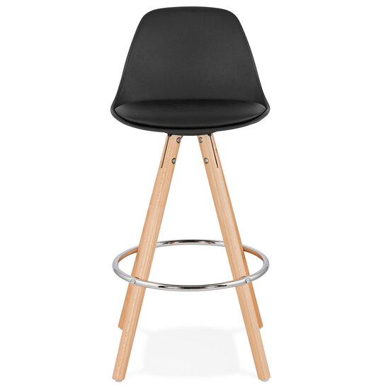 Counter chair barkruk Parijs zwart kunststof met blank hout