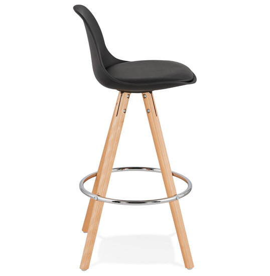 Counter chair barkruk Parijs zwart kunststof met blank hout