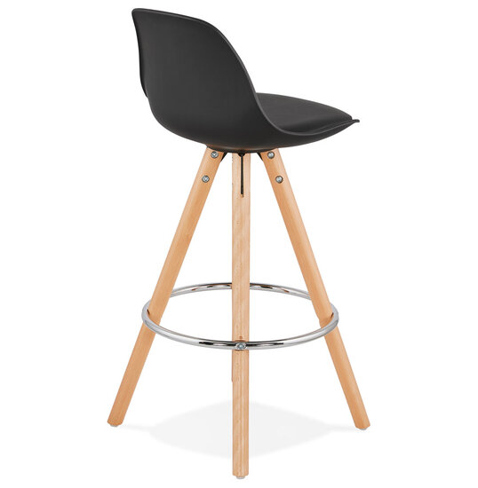 Counter chair barkruk Parijs zwart kunststof met blank hout