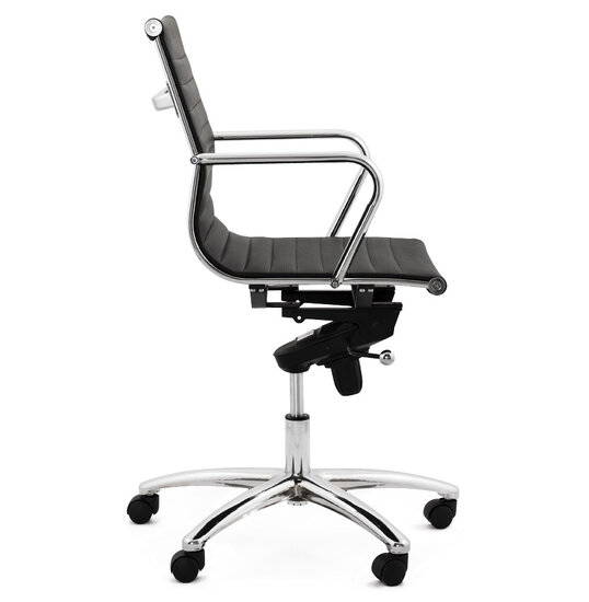 Prachtige design office chair zwart kunstleer met chroom