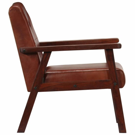 Fauteuil Ohio Echt Leer Bruin