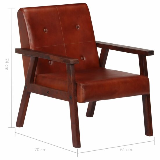 Fauteuil Ohio Echt Leer Bruin