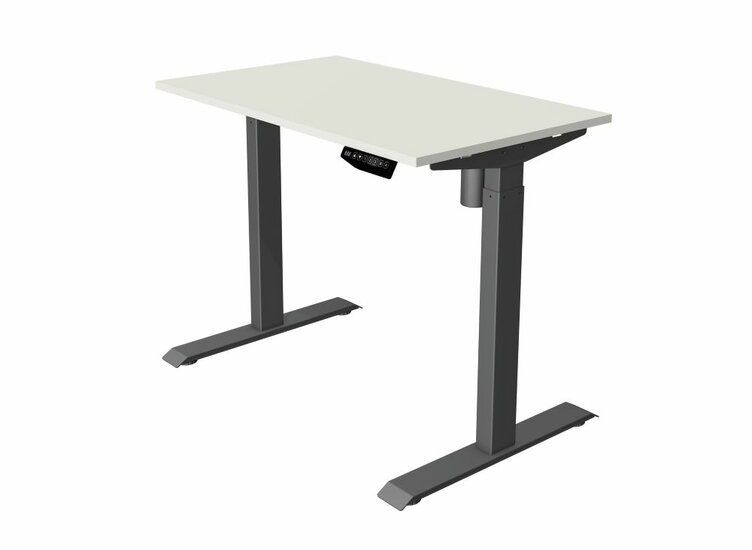 Kerkmann - Zit sta bureau Move-1 100x60cm wit - antraciet poten - elektrisch