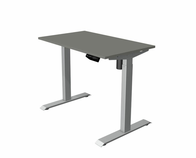 Kerkmann - Zit sta bureau Move-1 100x60cm donkergrijs - zilver poten - elektrisch