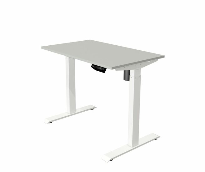 Kerkmann - Zit sta bureau Move-1 100x60cm lichtgrijs - witte poten - elektrisch