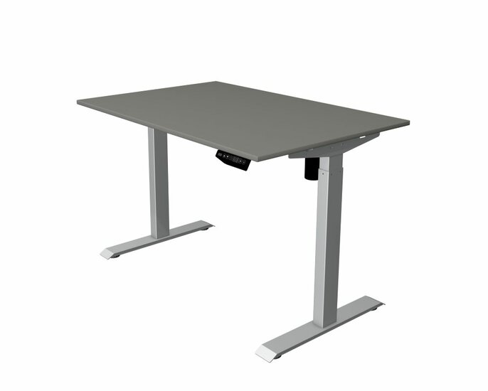 Kerkmann - Zit sta bureau Move-1 120x80cm donkergrijs - zilver poten - elektrisch