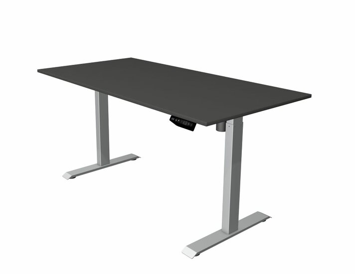 Kerkmann - Zit sta bureau Move-1 160x80cm antraciet - zilver poten - elektrisch