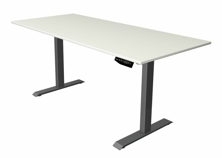 Kerkmann - Zit sta bureau Move-1 180x80cm wit - antraciet poten - elektrisch