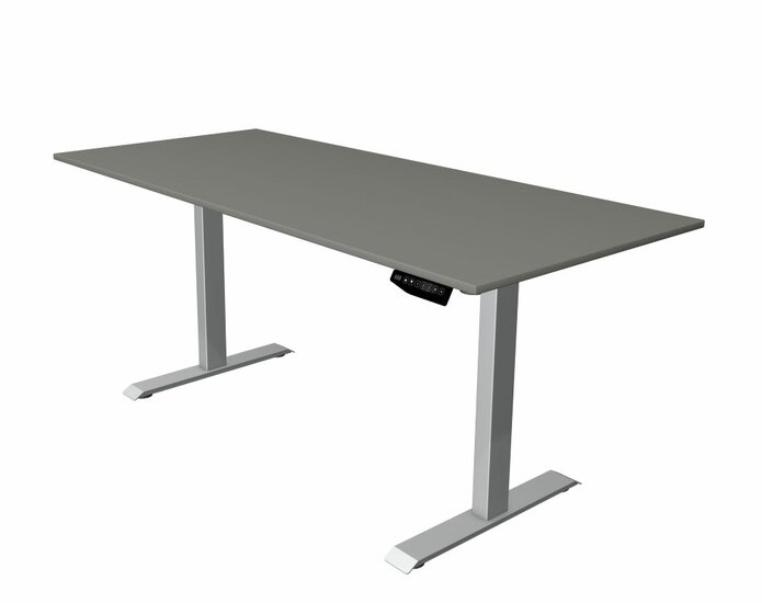 Kerkmann - Zit sta bureau Move-1 180x80cm donkergrijs - zilver poten - elektrisch