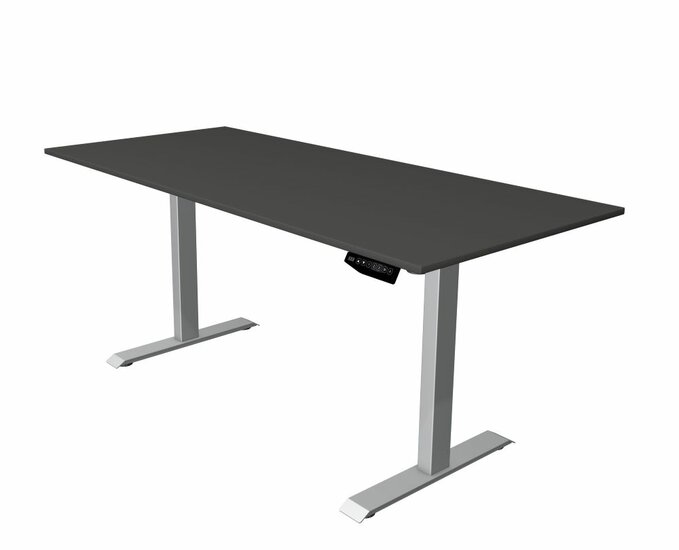 Kerkmann - Zit sta bureau Move-1 180x80cm antraciet - zilver poten - elektrisch