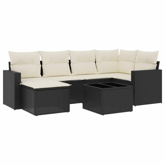 7-Delige Loungeset Roemer Met Kussens Poly Rattan Zwart