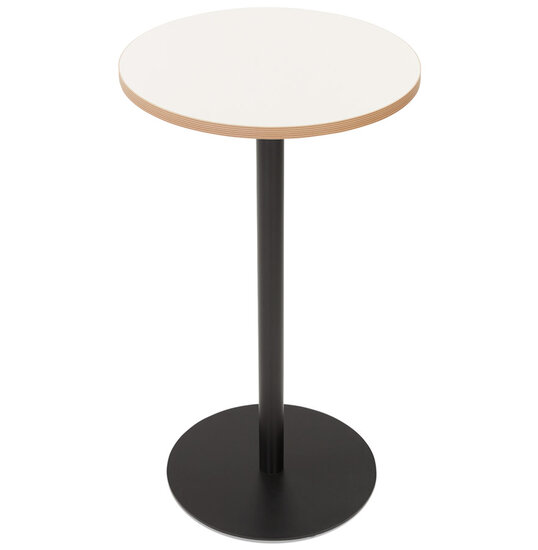 Bartafel Stefan wit, blank, zwart rond 60cm