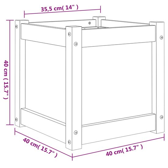 Plantenbak Hendrik 40X40X40 Cm Ge&iuml;mpregneerd Grenenhout