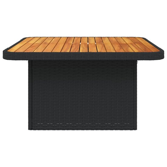 Tuintafel LIFT 80X80X71 Cm Poly Rattan En Acaciahout Zwart