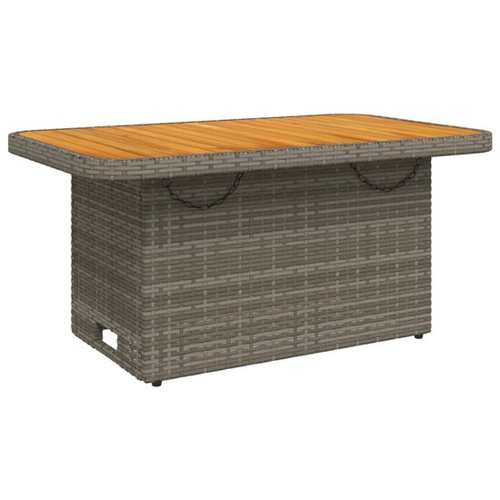 Tuintafel LIFT 90X55X71 Cm Poly Rattan En Acaciahout Grijs