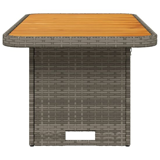 Tuintafel LIFT 90X55X71 Cm Poly Rattan En Acaciahout Grijs