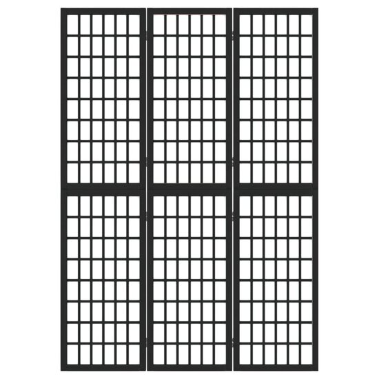 Kamerscherm Inklapbaar 3 Panelen Japanse Stijl 120 x 170 cm Zwart