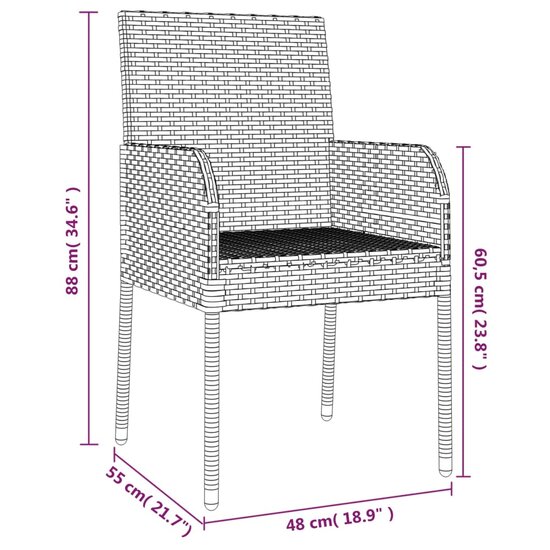 Tuinset Katja Met Kussens Poly Rattan Grijs