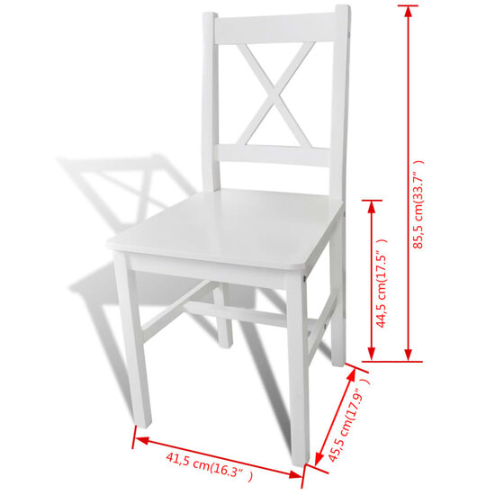 Eetkamerstoelen Amor SET 4 stoelen Grenenhout Wit