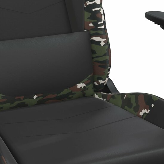 Gamestoel - Gaming stoel - Game stoel - Camouflage - Zwart - met voetensteun 