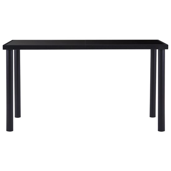 Eethoek Trinidad kunstleer zwart 140x70cm met 4 stoelen