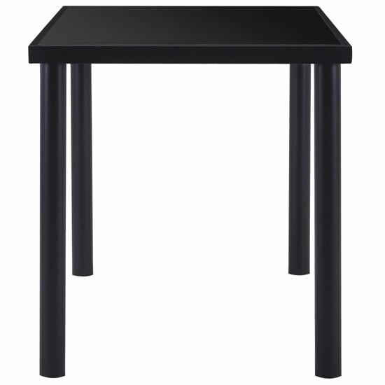 Eethoek Trinidad kunstleer zwart 140x70cm met 4 stoelen