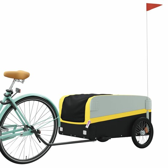 Fietskar 45 kg ijzer zwart en geel 137 x 69 x 59 cm Geel