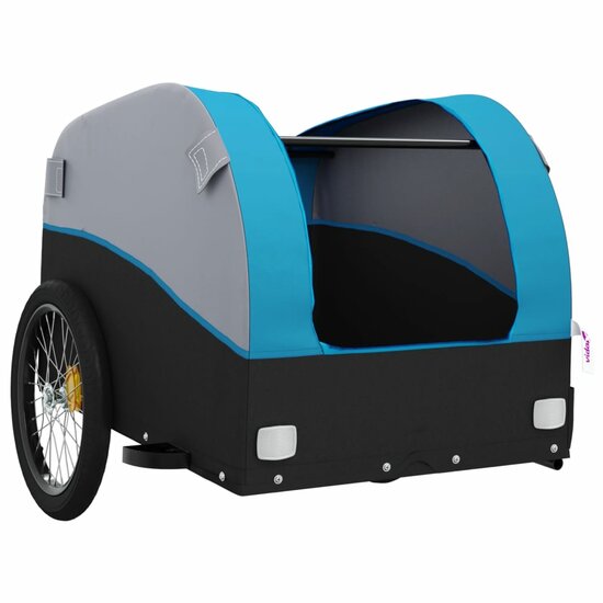 Fietskar 45 kg ijzer zwart en blauw 133 x 68 x 68 cm Fietstrailer