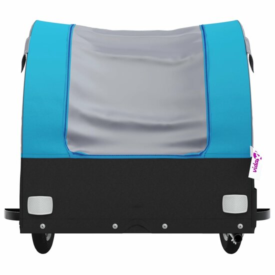 Fietskar 45 kg ijzer zwart en blauw 133 x 68 x 68 cm Fietstrailer