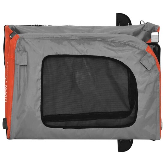 Honden fietskar oxfordstof oranje en grijs 69 x 133.5 x 73.5 cm Fietstrailer