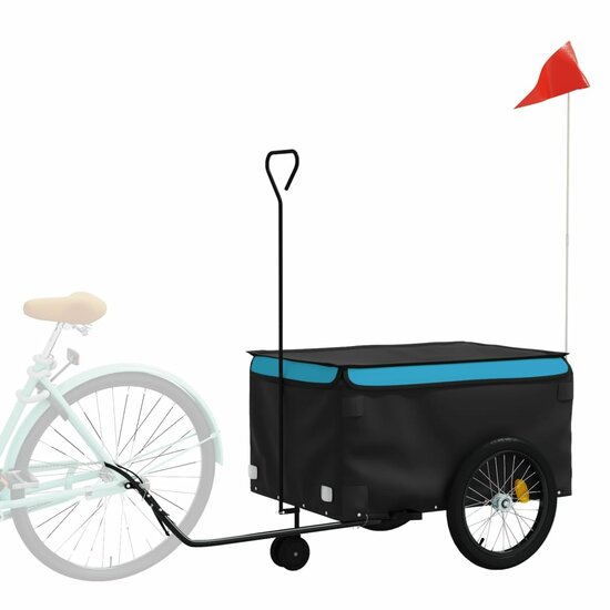 Fietskar Onno 45 kg ijzer zwart en blauw - fietstrailer