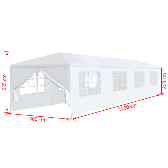 Partytent Kosmo 3x12 m wit