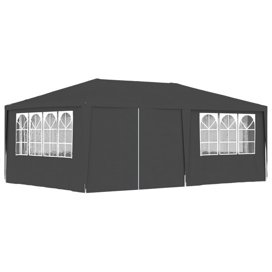 Partytent met zijwanden professioneel 90 g/m&sup2; 4x6 m antraciet