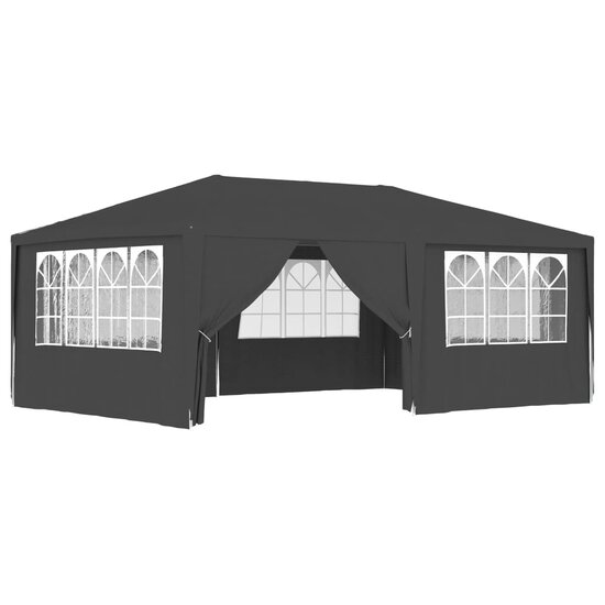 Partytent met zijwanden professioneel 90 g/m&sup2; 4x6 m antraciet