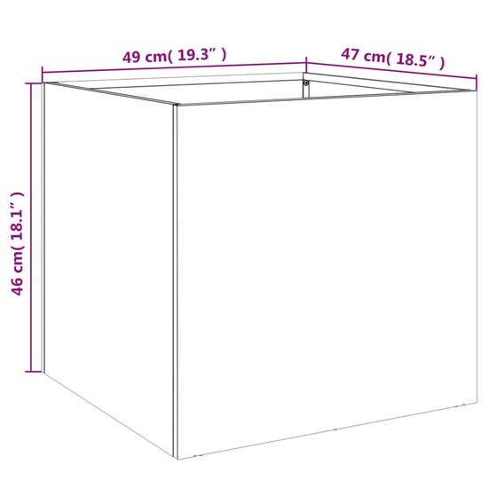 Plantenbak 49x47x46 cm roestvrij staal zilverkleurig