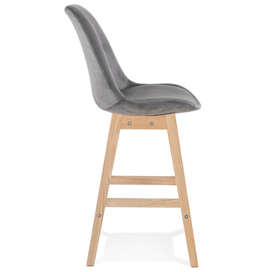 Counter chair Basil velvet grijs met blanke poten